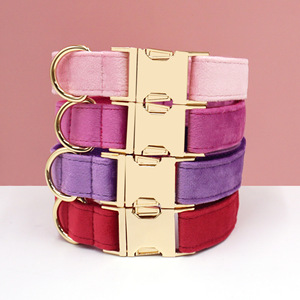 Elegante <span class=keywords><strong>Collare</strong></span> in Velluto <span class=keywords><strong>per</strong></span> Animali Domestici, Personalizzabile <span class=keywords><strong>con</strong></span> Incisione, Comodo e Resistente in Nylon <span class=keywords><strong>per</strong></span> Cani e Gatti, Stile Morbido - Product Image 4