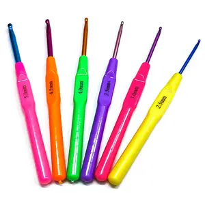 6 штук крючков для вязания «сделай сам», инструменты для вязания пряжи с эргономичной пластиковой ручкой