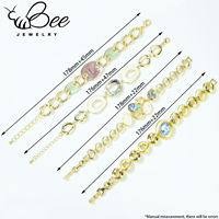 Exquisita Pulsera de Tenis Bohemia de Vidrio Esmaltado, Personalizada, Chapada en Oro de 14k, con Dijes de Cristal y Cadenas Hechas a Mano