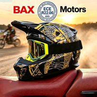 Casque de moto intégral Black Gold Design DOT, casque de moto tout-terrain, casque de course ABS EPS, sécurité garantie