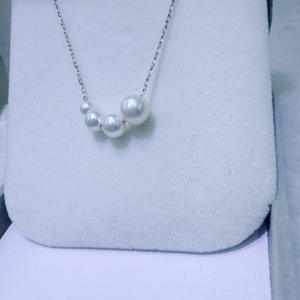 Versatile Classic 3-7mm Natural <b>Freshwater</b> <b>Pearl</b> <b>Necklace</b> Round Flawless with Strong Light Gradient Pure Silver New & Elegant - Product Image 4