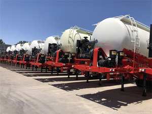 Trailer tangki semen curah kering/bahan bubuk Tanker Semi truk Trailer dengan kompresor udara/tangki semen curah