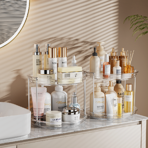 Chất lượng cao phong cách mới 2 Tầng Quay tổ chức Vòng lười biếng Susan tổ chức với chống trượt silicon lười biếng Susan bàn xoay - Product Image 6