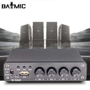 4 Channel 5.0 BT Sound Amplifier HiFi Amplifiers 50Wx4 Home Theater Speaker Amplificador Audio Power Amp