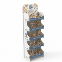 Présentoir en bois 3D personnalisé pour puzzles - Présentoir sur pied à 5 niveaux en contreplaqué pour modèles, idéal pour les magasins de jouets et de cadeaux