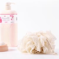 Sikat Mandi Rami Alami 100% UMI, Scrubber Berbentuk Bunga, Pembersih Kulit, Eksfoliator, Loofah, Spons Mandi, Bola Spons, Pembersih Tubuh