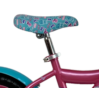 Vélo pour filles WEIZE 3-5 ans avec roues d'apprentissage, guirlandes, panier, siège pour poupée, frein à rétropédalage, bleu, 1 vitesses