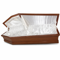 Ataúd de Madera Sólida de Estilo Europeo Premium, Ataúd Funerario de Lujo con Acabado Brillante para Funerarias, Suministros Funerarios al por Mayor