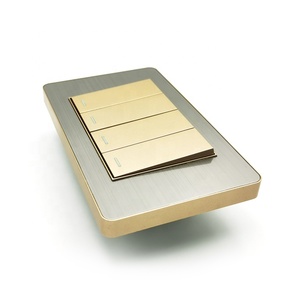Di lusso in acciaio pannello in acciaio 4 gang 1 way pulsante <span class=keywords><strong>elettrico</strong></span> montato interruttore a parete interruttore di bordo - Product Image 2