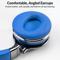 Casque hybride antibruit actif sans fil Over Ear BT Casque 60H Playtime Hi-Res Audio Deep Bass Bleu