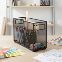 Plateau à documents multifonctionnel, organisateur de bureau avec rangement en maille métallique, design pliable pour boîte aux lettres et classeur de magazines à domicile