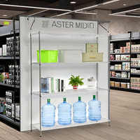 Étagère en fil métallique chromé réglable approuvée par la NSF Rayonnage de magasin d'affichage de qualité avec 5 couches