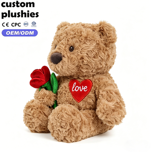 Orsacchiotto di Peluche <span class=keywords><strong>Marrone</strong></span> con <span class=keywords><strong>Cuore</strong></span> Ricamato, Design Popolare per Promozione di San Valentino - Product Image 2
