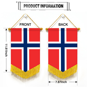 Wholesale Mini Pennant Car Flags Norway Wall Decor <b>Small</b> Ornaments Hanging Digital Printing Satin Material - Product Image 3