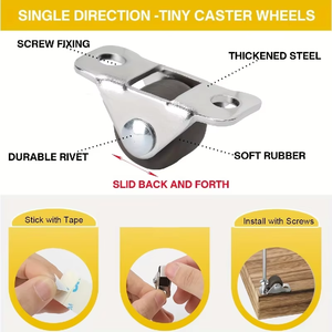 Durable Mini Universal <b>Plastic</b> Brake <b>Wheel</b> Roller Directional Plate with Caster <b>Wheel</b> Bearing Clamp Modern Design - Product Image 6