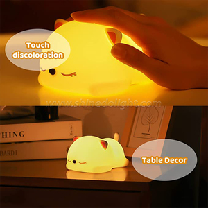 ไฟกลางคืนเล็กๆเรืองแสงหัวเตียงเด็กผู้หญิงสำหรับห้องนอนหัวใจโคมไฟซิลิโคนรูปแมวโคมไฟข้างเตียงอยู่ข้างเตียง - Product Image 3