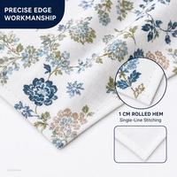 Nappe carrée classique tissée imprimée sur mesure 240GSM en polyester filé MJS, motif floral, durable, lavable et réutilisable pour hôtels et restaurants