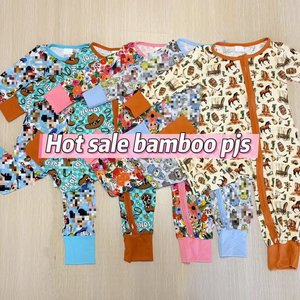 رومبر أطفال من الخيزران بسحاب ثنائي الاتجاه، بودي سوت أطفال مخصص عالي الجودة من الخيزران، من المصنع - Product Image 5