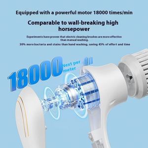 Brosse de nettoyage électrique à cinq têtes en fil d'acier, outil de lavage de vaisselle de cuisine portable transfrontalier à long manche pour l'étranger - Product Image 4