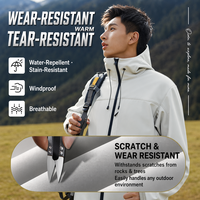 Veste imperméable unisexe d'hiver à capuche, doublée de polaire, coupe-vent, avec motif imprimé, pour le camping et les activités de plein air