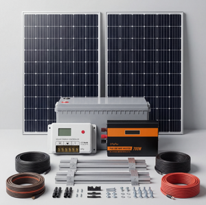 <span class=keywords><strong>Kit</strong></span> <span class=keywords><strong>solaire</strong></span> hors réseau <span class=keywords><strong>complet</strong></span> 300W MPPT avec contrôleur de charge 60A 12V 24V, onduleur 700W, supports <span class=keywords><strong>pour</strong></span> camping-car, bateau, abri, camping - Product Image 1