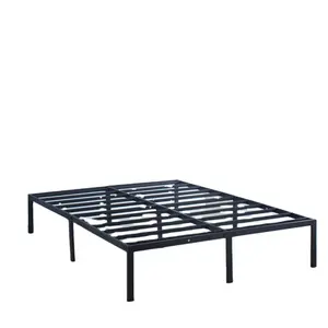 Fabrika toptan Amazon sıcak satış kral Platform yatağı çerçeve yatak vakfı siyah ferforje otel Metal demir yatak