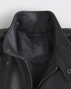 Chaqueta de Cuero Sintético Estilo Biker para Mujer, Cuello Alto, Holgada, Informal, a la Moda, LEDUO 2026 - Product Image 2