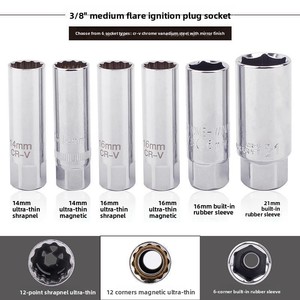 <strong>Spark</strong> <strong>Plug</strong> Wrench 14/16/21mm <strong>Socket</strong> Extended Ultra-Thin Magnetic for Nissan for Volkswagen Ford Tool - Product Image 2