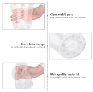 Vasi per <span class=keywords><strong>orchidee</strong></span> trasparenti fori trasparenti in plastica resistente cestini in plastica trasparente drenaggio per aerificazione vasi per fioriere per <span class=keywords><strong>orchidee</strong></span> orchidea - Product Image 3