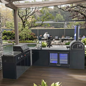 Ensemble de meubles d'extérieur de cuisine et de jardin de qualité supérieure en acier inoxydable pour la cuisine d'extérieur îlot barbecue avec évier intégré - Product Image 2