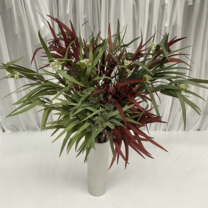 Feuilles de saule artificielles à longues tiges 54 pouces en caoutchouc souple pour décoration de mariage - Product Image 1