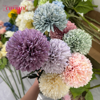 DC114 Grosir Bunga Dandelion Buatan Berkualitas Tinggi Warna Putih Gading Satu Tangkai Besar Perlengkapan Dekorasi Pernikahan