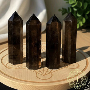 Tour de cristal de quartz fumé, obélisque en pierre précieuse naturelle marron, chakra racinaire, spécimens minéraux, cadeau en cristal, décoration intérieure - Product Image 3