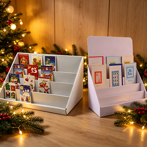 Présentoir de Comptoir Portable en Carton Écologique Personnalisé Moderne pour Cartes de Vœux, Marque-pages, Magasins et Boutiques - Product Image 1