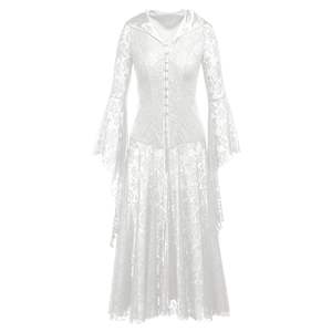 Vestido Medieval de encaje, <span class=keywords><strong>disfraz</strong></span> Vintage para <span class=keywords><strong>mujer</strong></span>, Vestido largo de Lolita, vestido de baile de fantasía gótica <span class=keywords><strong>vikinga</strong></span> renacentista - Product Image 4