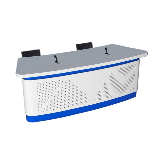 Commercial Command Center Console Table Curved Wood Panel Desk for Control Room Broadcast Studio Furniture-for Gym Outdoor Use