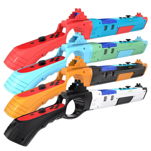 Game Gun Grip Compatible Ergonomic Shooting Game Controller with Game Card Slots for Switch / OLED Joy-pad