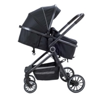 Poussette bébé en lin, cadre en acier inoxydable, 4 roues, légère, pliable facilement, compacte, siège auto, poussette portable, voyage, charge maximale 20 kg, bébés