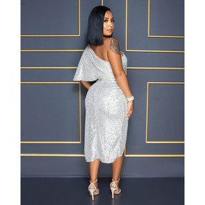 Abiti da sera glitter monospalla - Product Image 2