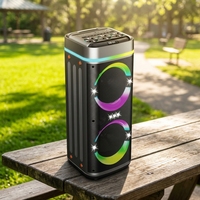 Sistema de Karaoke Profesional Inalámbrico ABS-8210 con Doble Micrófono, Bajos Potentes, Logotipo Personalizado de Fábrica, Entrega en 7 Días, Nombre BT Personalizado