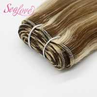 Extensions de cheveux naturels 100% humains, 100g, Cheveux vierges Remy, Trame machine double tirée, Couleur personnalisée, Trame nouée à la machine