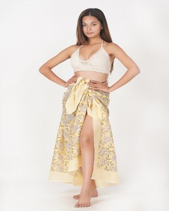 High Quality Cotton Hand Block Print Sarong Women Cover Up High Waist <b>Bikini</b> Wrap Split Beach <b>Skirt</b> Printed - Product Image 2