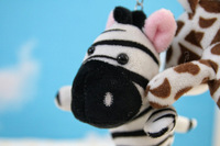 Mini peluche zèbre porte-clés Kawaii doux peluche jouets peluche petit cheval brun zèbre âne Peluches porte-clés sac pendentifs