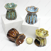 Cire en céramique Brûleur d'huile essentielle Brûleurs de cire fondue Brûleur d'arôme d'aromathérapie Diffuseur d'huile en céramique Bougeoir photophore