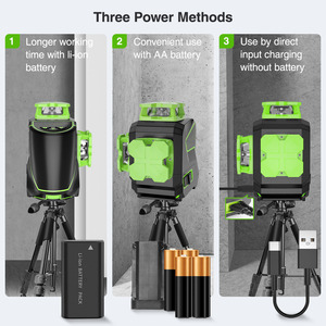 Nivel Láser <span class=keywords><strong>Huepar</strong></span> <span class=keywords><strong>S03CG</strong></span>-L de 360 Grados, Haz Verde 3D, Líneas Cruzadas Horizontales y Verticales Giratorias - Product Image 2