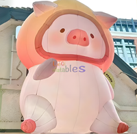 Pig Family Cartoon Character Inflatable 3m rose pour événement - Vente chaude - Personnage de dessin animé cochon rose gonflable pour la publicité