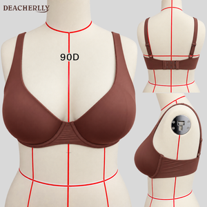 <span class=keywords><strong>Reggiseno</strong></span> Demi Cup <span class=keywords><strong>Senza</strong></span> Imbottitura con <span class=keywords><strong>Ferretto</strong></span> e Supporto, Push-up per Donne con Spalline Larghe Regolabili - Product Image 4
