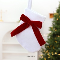 Nouvelle Décoration de Noël en Tissu Velours à Paillettes avec Nœud, pour Cheminée, Escalier, Fenêtre, Ornement Suspendu