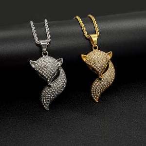 <strong>Necklace</strong> Chain Stainless Steel <strong>Fox</strong> Pendant Full Diamond Women <strong>Necklace</strong> Stainless Steel Stainless Steel Gold Plated <strong>Necklace</strong> - Product Image 3
