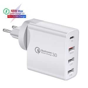 Adaptateur secteur universel 48W Chargeur mural USB de voyage 4 ports USB QC3.0 PD Chargeur et adaptateur à charge rapide - Product Image 2